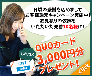 QUOカード3,000円分プレゼント！