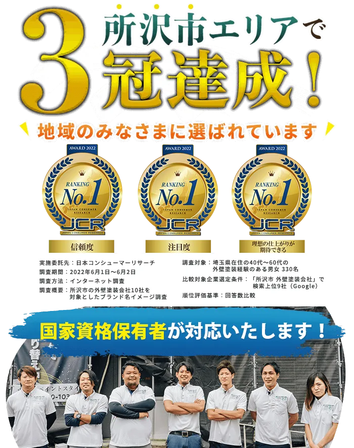 所沢市エリアで3冠達成！